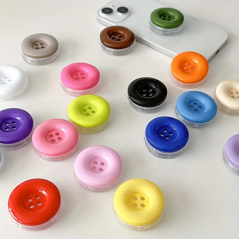 3D Cute Plain Button Folding Finger Ring Griptok Phone Holder for IPhone 16 15 Pro Support Socket Pocket Grip Tok Stand Bracket 1