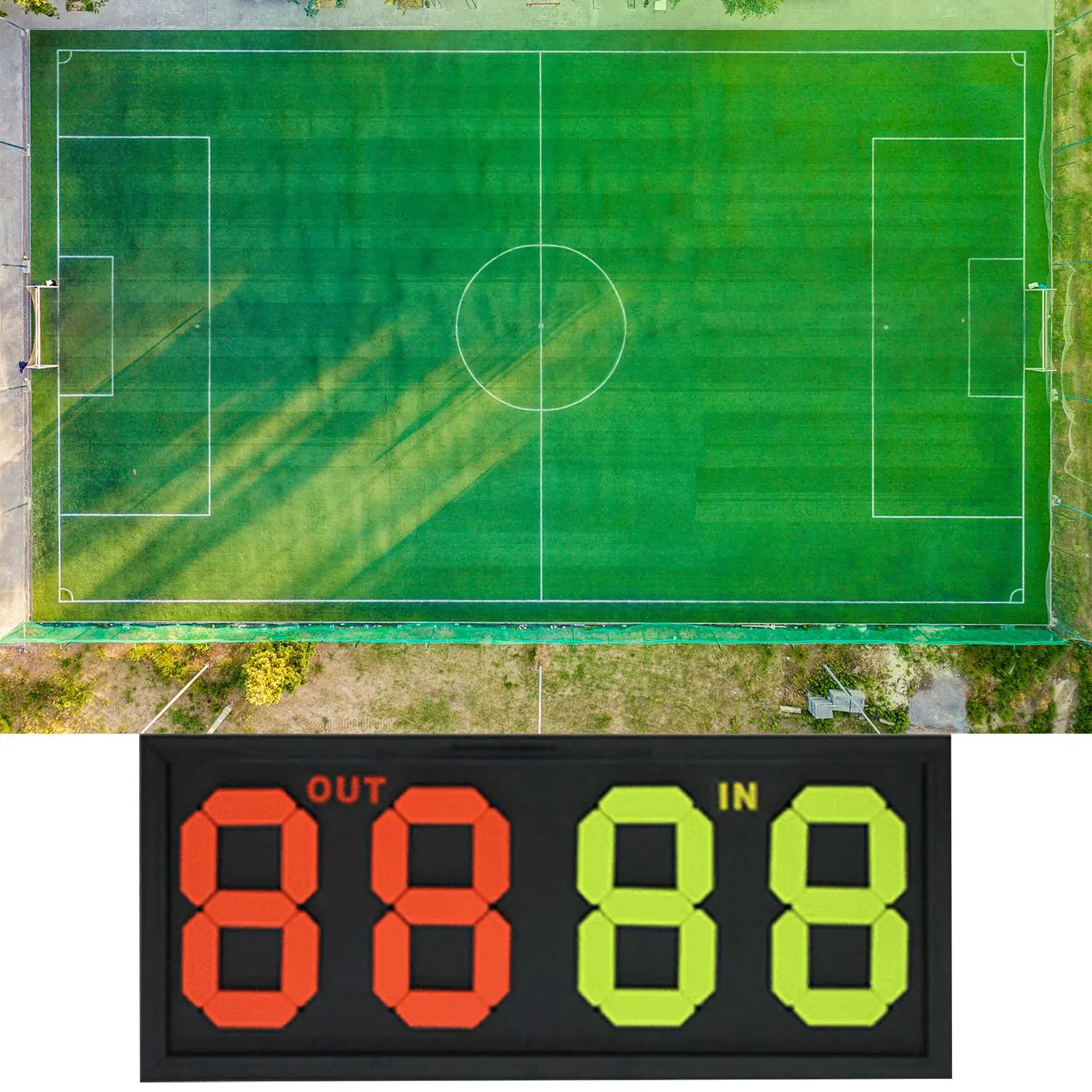 Football Soccer Manual Substitution Board Card 4 digits for Basketball Game Manually Fliping Numbers Doublesided Display Durable