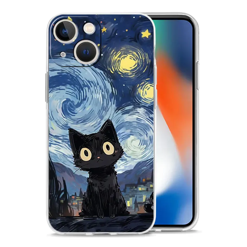 Van Gogh Starry Sky Cat Design Phone Case