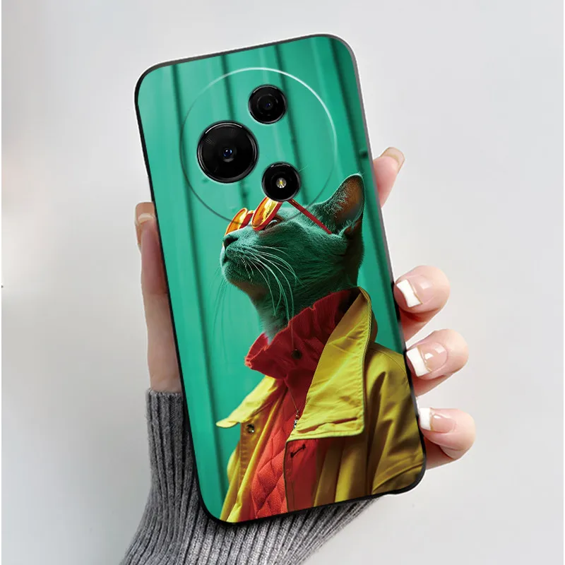 Aesthetic Cute Cat Soft Silicone Black Protective Phone Case Cover