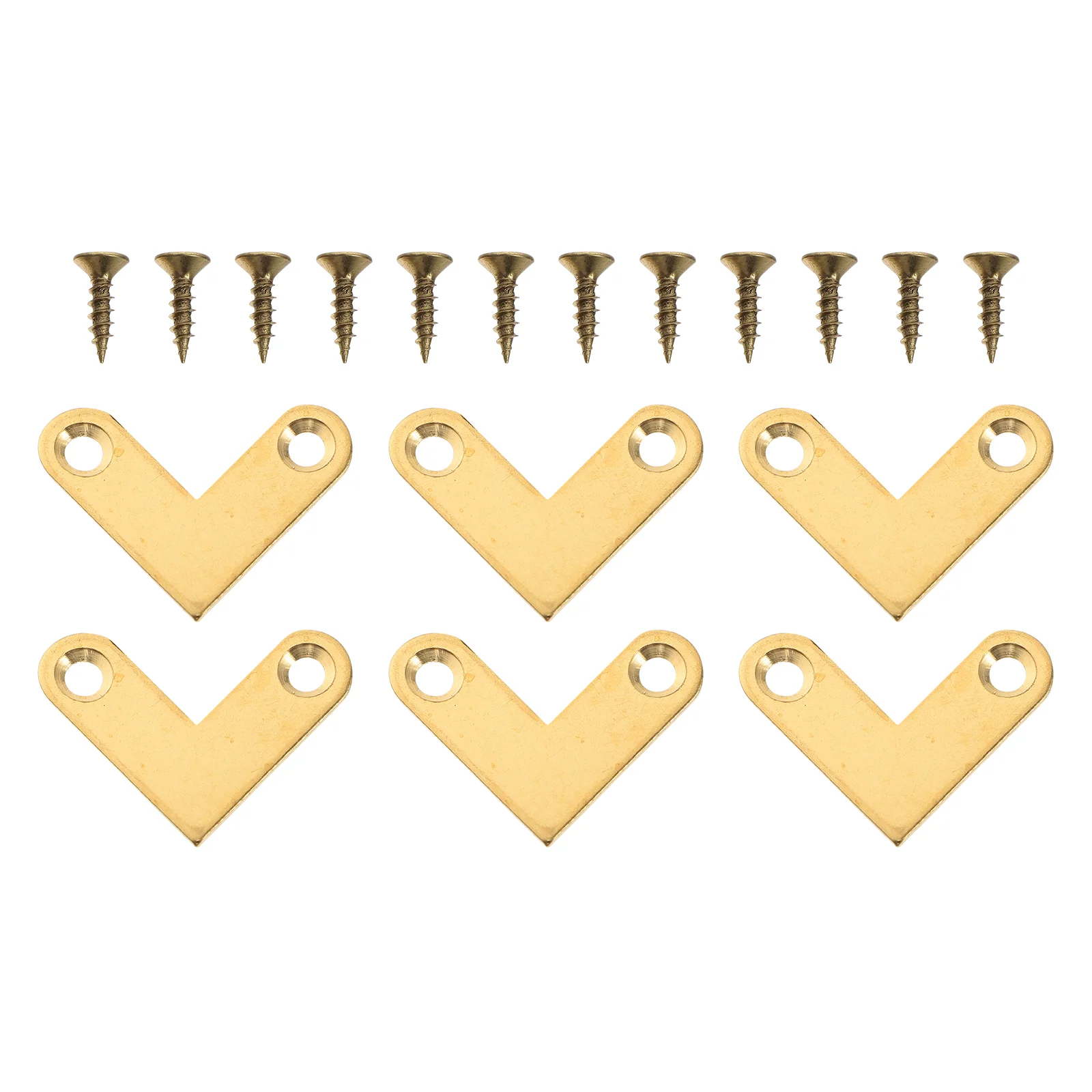 

6 Pcs Right Angle Connector Bracket Joints Metal Shelves Photo Frame Flat Corner Brass Copper Brackets Shelf