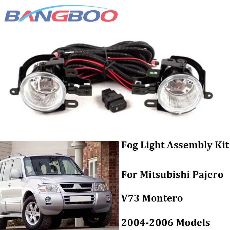 

1Set Car Front Bumper Fog Light Assembly For Mitsubishi Pajero V73 Montero 2004 2005 2006 Halogen Bulb 12V 55W With Wiring