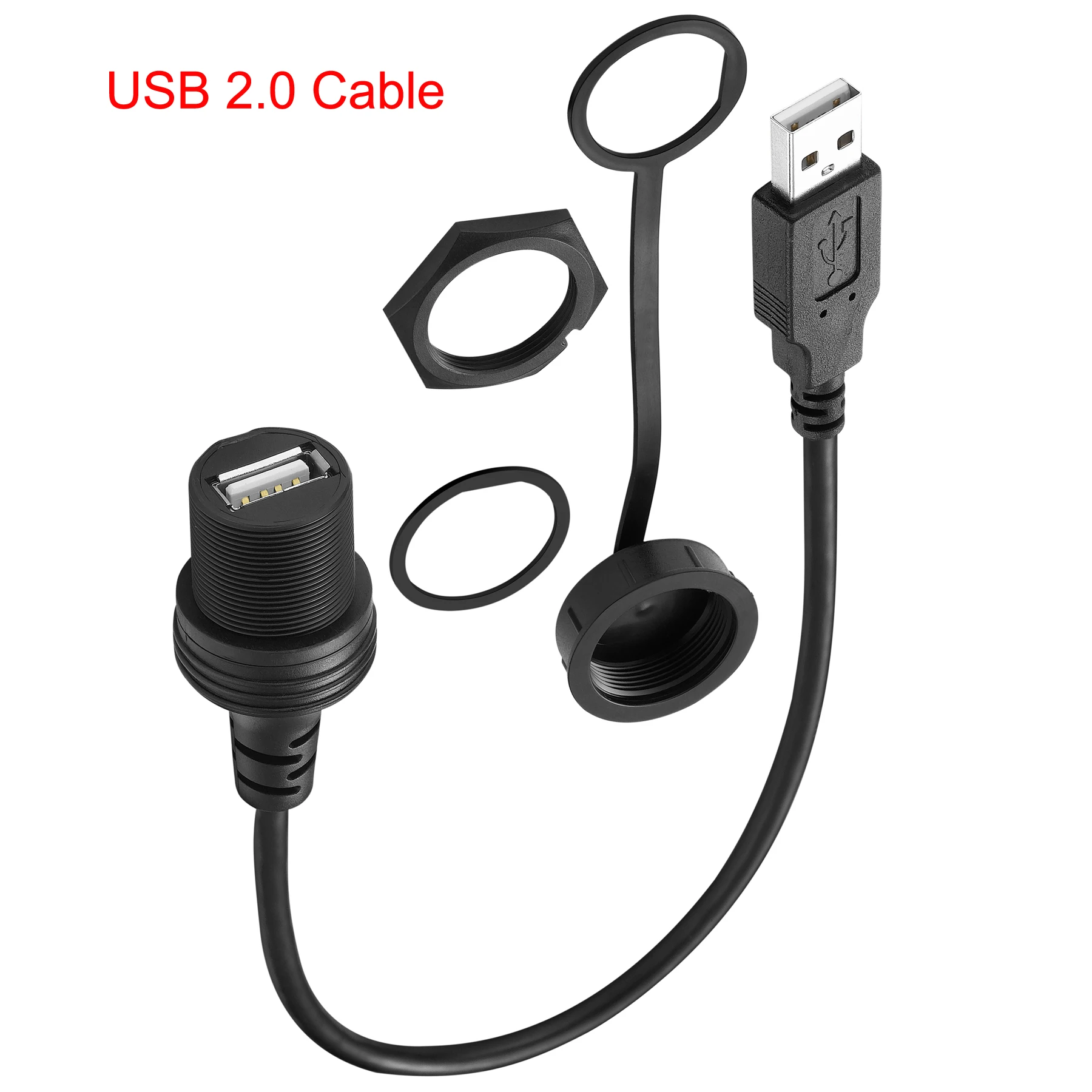 Bochara 대시 보드 USB 3.0 USB 2.0 남성-여성 케이블 플러시 마운트 패널 자동차 오토바이 보트에 대한 커버 차폐 방수