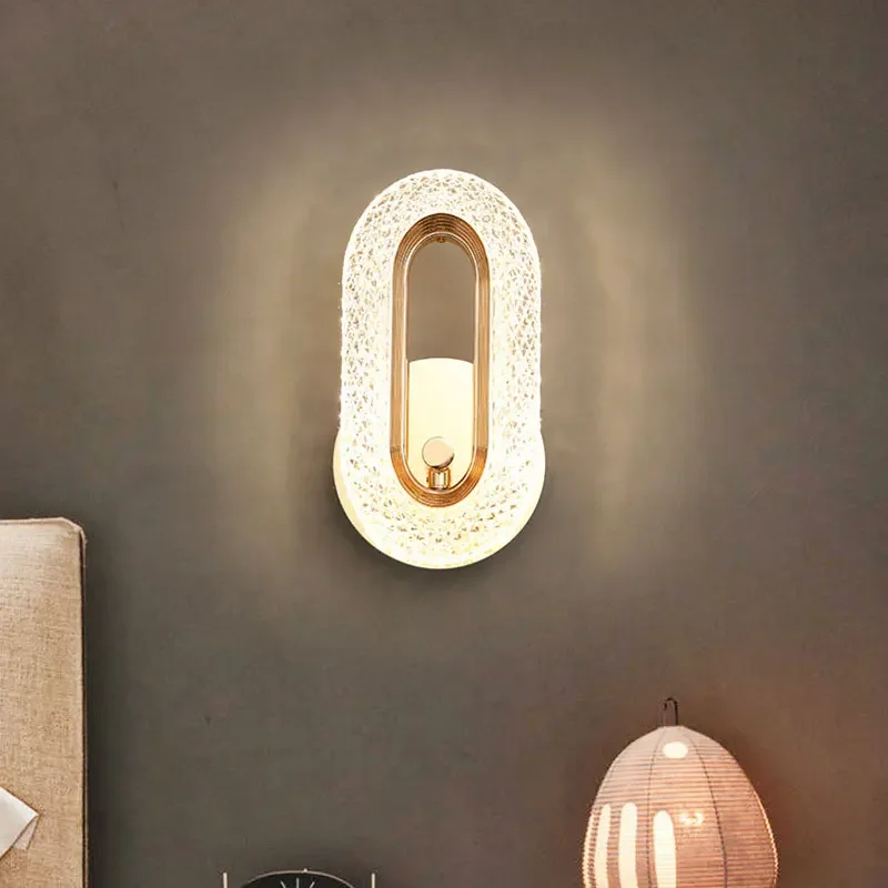 Rose Gold Luxury Wall Lamp with Acrylic Lampshade