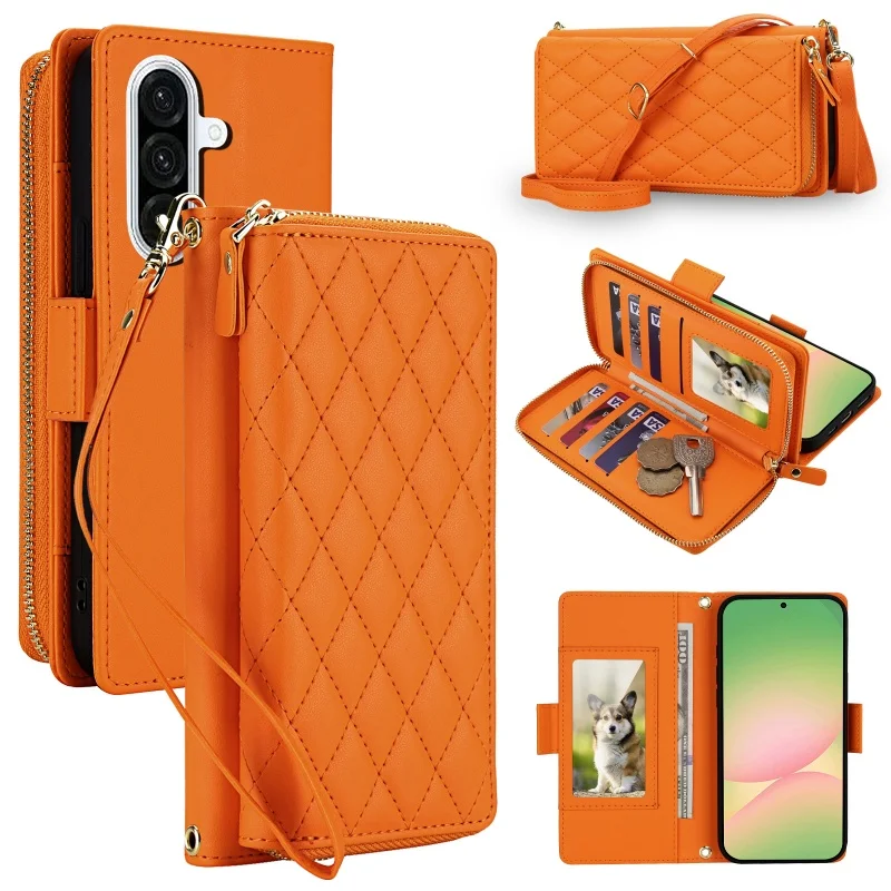 Elegant Crossbody Leather Wallet Phone Case with Cardholder Functionality