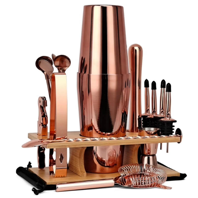 Set Per Shaker Da Cocktail 17 Pezzi Kit Da Barista Per Mixer Wine Martini, Strumento Per Barre In Acciaio Inossidabile, Kit Di Parti Per Feste Per Bev