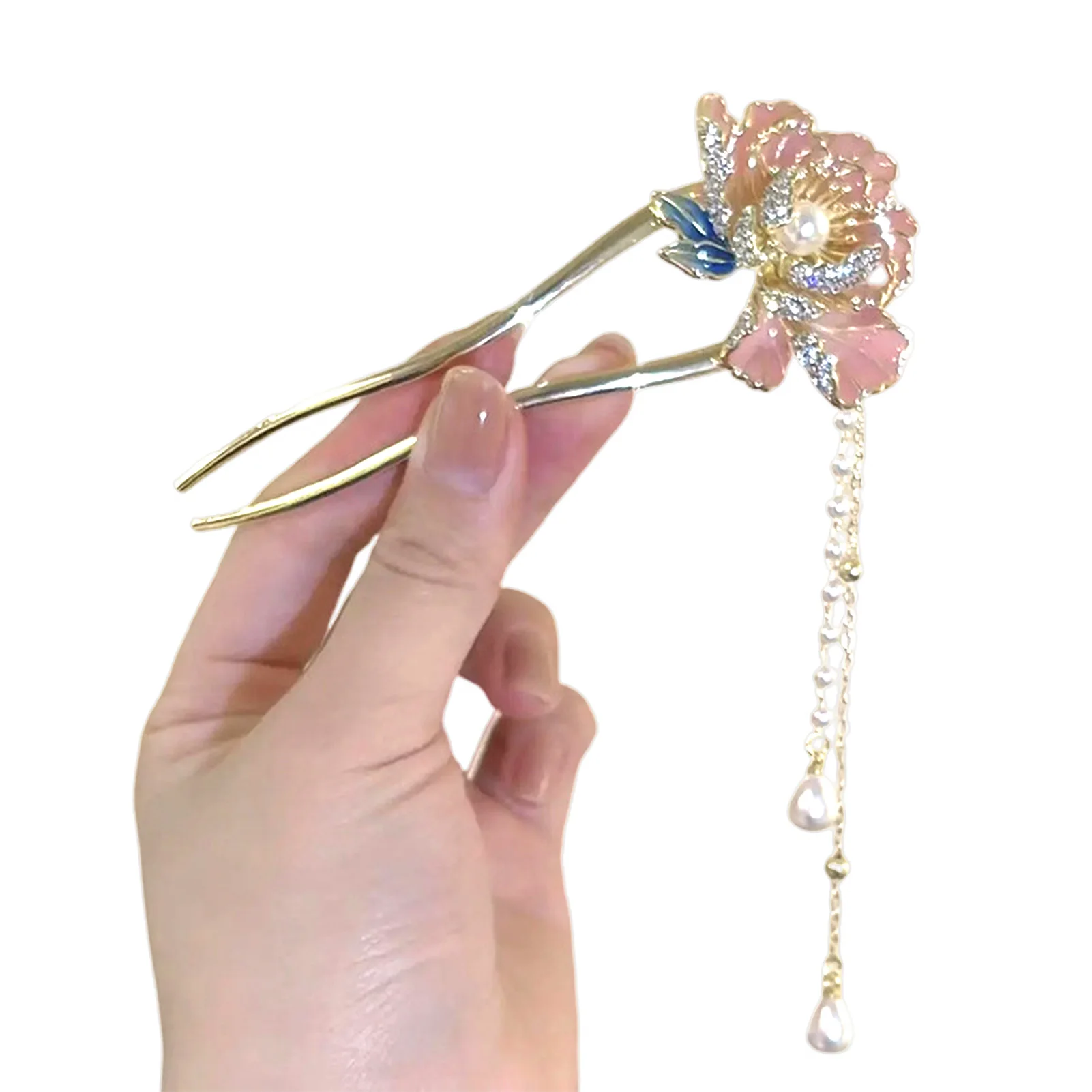 Emaille U Haarnadel Chinesischen Stil Haarschmuck Traditionelle Haarstäbchen für Frauen Vintage Haarspangen Braut Haarnadeln – Detail 6