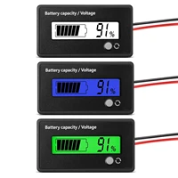 DC 12V 24V 36V 48V 72V Lead Acid Lithium Battery Capacity Voltage Meter with Alarm Gauge Indicator Battery Indicator Monitors 1