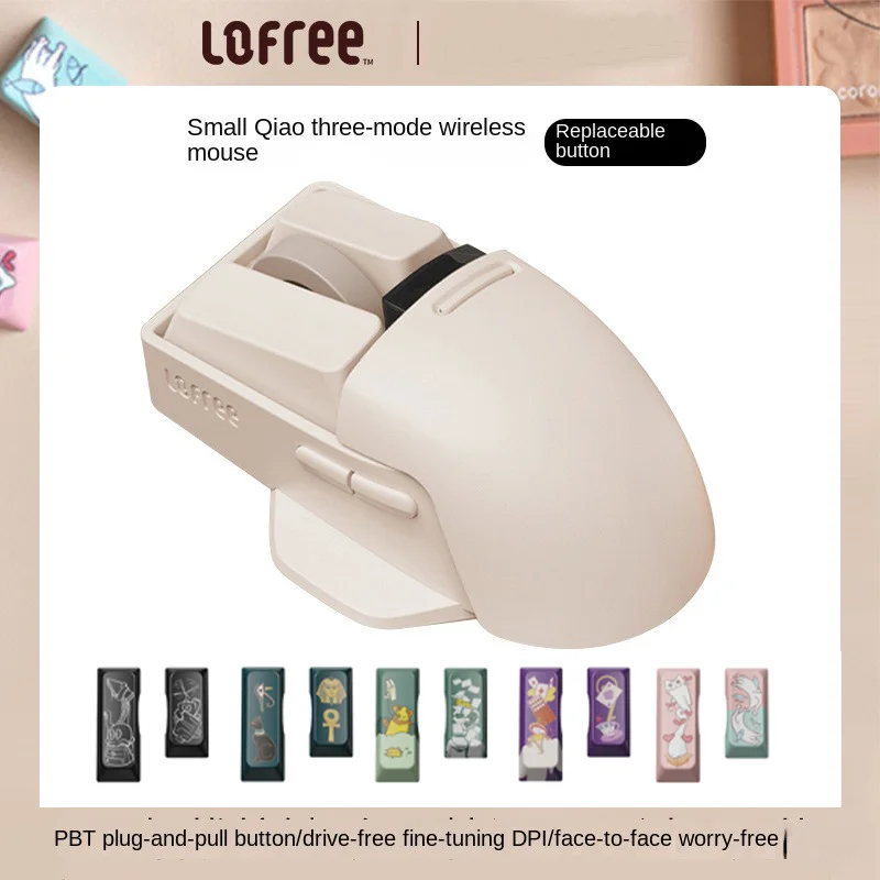 

Lofree Small Flap Three Mode Bluetooth Wireless 2.4G Wired Rechargeable Air Mouse For PC Laptop Computer Mini Gamer Office Mice