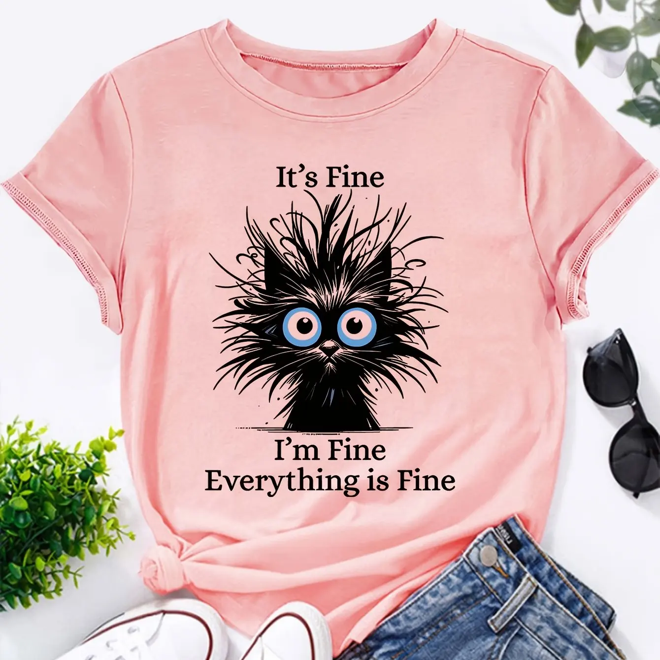 ตัวเลือกสินค้า เสื้อผ้าลายแมวตลก ผ้าฝ้าย 100% สวมใส่สบาย