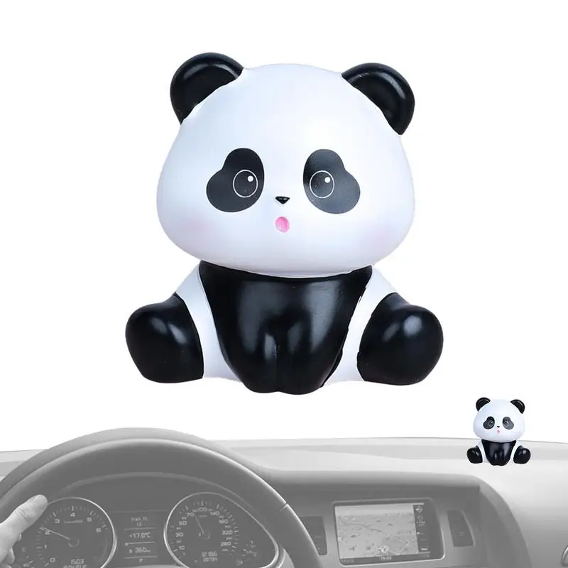 Car Panda Decoration Mini Panda Doll Car Interior Cute Panda Figurine Cartoon Auto Interior Accessory Car Interior Panda Doll
