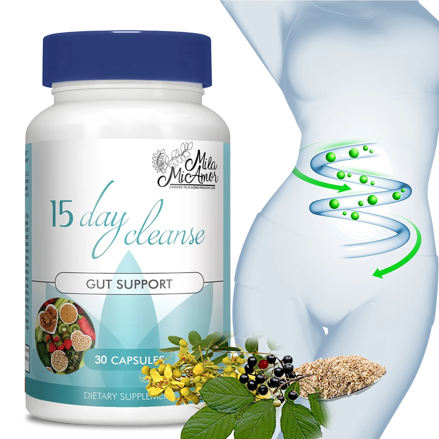 Capsule Slimming Cleanse 15 Day Cleanse Colon Digestive Health Constipation and Bloating Relief Weight Management