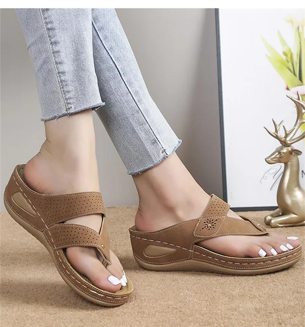 Women Sandals Soft Bottom Summer Shoes For Women Wedge Heels Sandalias  Mujer Beach Slippers Women Flip Flops Summer Sandals