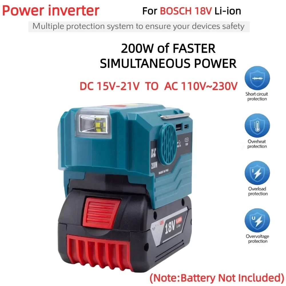 BOSCH 18V リチウムイオンバッテリーアダプター用 200W パワー 