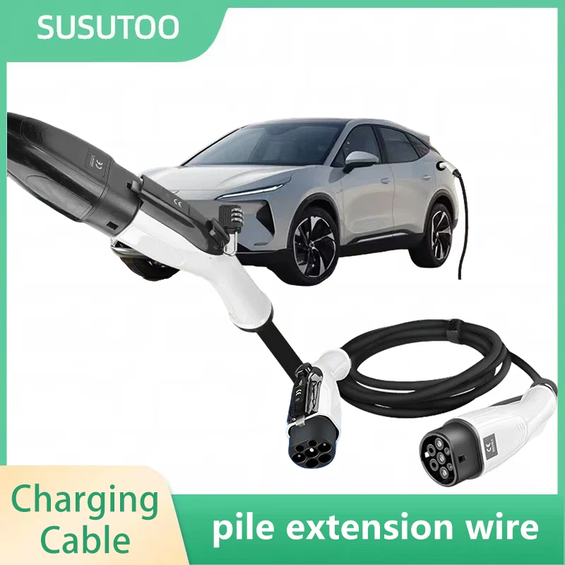 Portable EV Charging Cable 32A 22KW 3 Phase Electric Car Charger 3.5KW 16A 1 Phase Anti-theft strap for wired charging stations