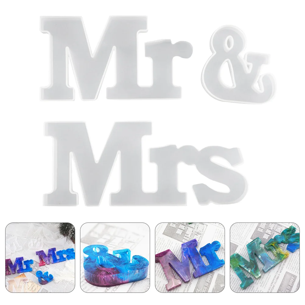 

Silicone& Mrs Molds English Letter Sign Epoxy Casting Mold for Wedding Valentines Day Anniversary DIY Project Decoration