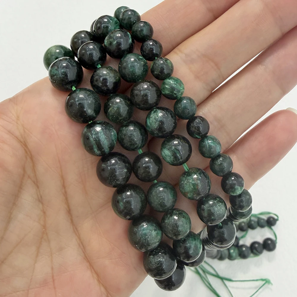 Echte Halb-wertvolle Natürliche Afrika Smaragd Stein Runde Lose Perlen 6 8 10MM Für Schmuck Machen DIY