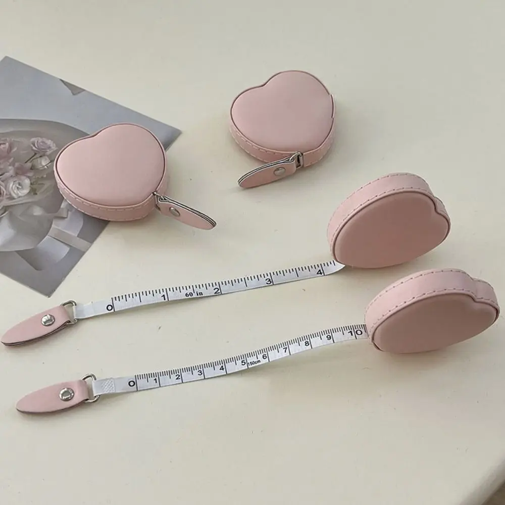 Heart Shape Tape Measure Flexible Ruler Portable Mini Ruler Wear Resistant Soft Leather Measuring Tape Durable Gauging Tools
