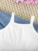 Robe en Denim bleu élégante pour petites filles, tenue décontractée, ensemble trois pièces, veste à manches longues, gilet, boutons métalliques, jupe plissée 5