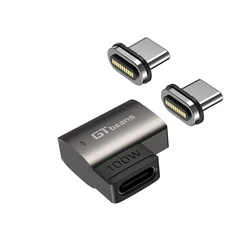 100W Magnetic USB - C to Type - C Fast Charging Adapter with Right Angle Connector (2 Plug)