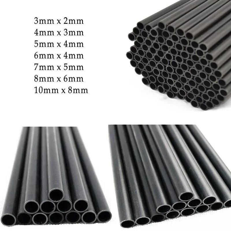 4pcs 2-10mm/0.5 meter Carbon Fiber Hollow Tube High Quality 2mm/2.5mm/3mm/4mm/5mm/6mm For DIY Kite/RC Model Airplane  Quadcopter