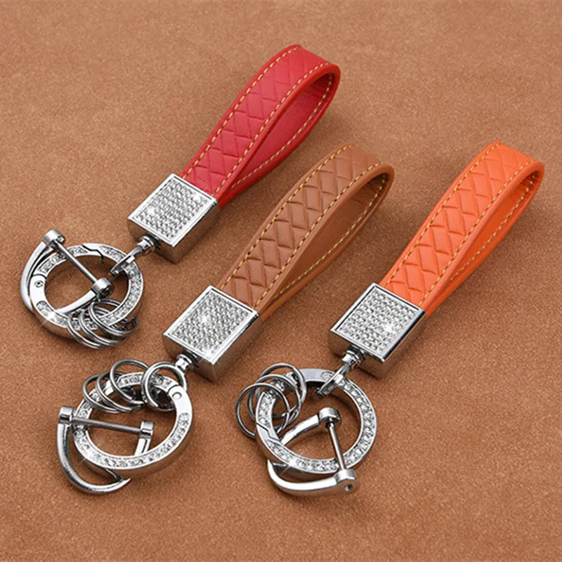 Luksusowy Bling Brelok Do Kluczyków Samochodowych Kryształowy Brelok Do Kluczy Skórzany Kryształ Moda Wisiorek Kółko Do Kluczy Pilot Samochodowy Klamr