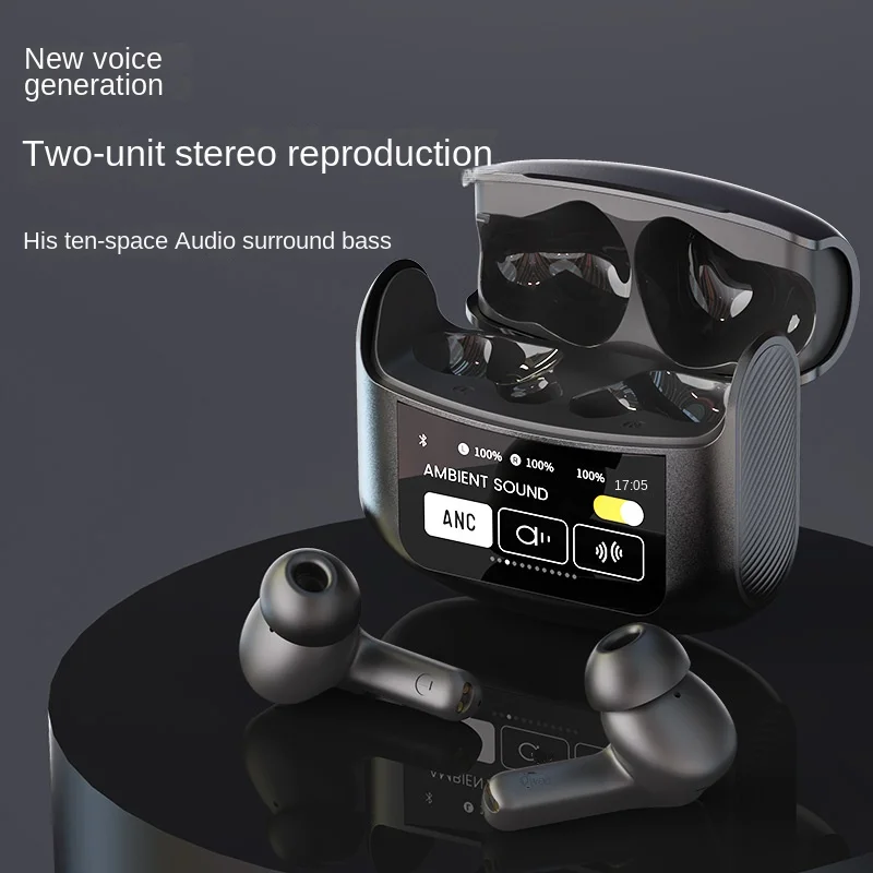 

Upgraded Touch Screen Bluetooth Earbuds ANC Active Noise Reduction Wireless Earphones TWS Sports Earphones Display lyrics