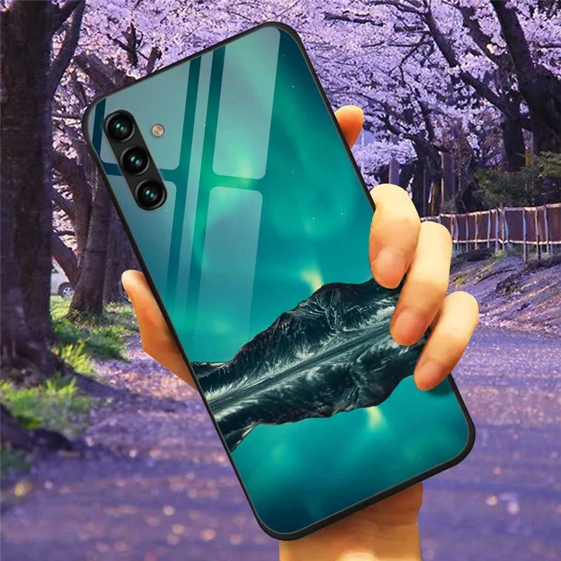 Tempered Glass Hard Cover Case for Samsung Galaxy - Space Design