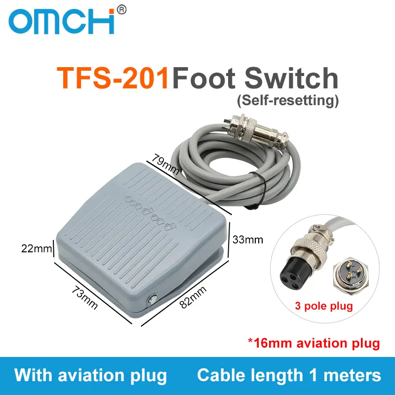 OMCH Foot Switch TFS201 Foot Switch LT4 Pedal Switch with Cable EKW-5A- B machine control switches - Image 10