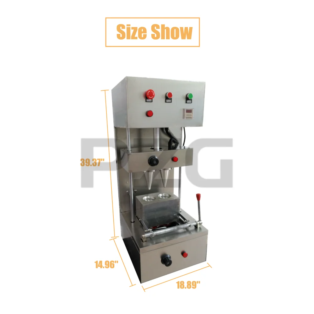 Description Picture 5 of item110V 220V 2 Cones Conch Shape Pizza Cone Making Machine Rotary Pizza Cone Oven Pizza Cone Warmer Showcase