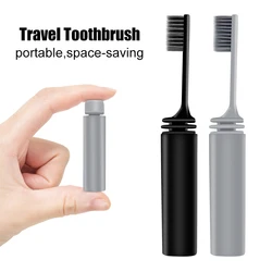 Compact Portable Folding Travel Toothbrush for Adults - Perfect for Camping and Outdoor Use (GRAY)