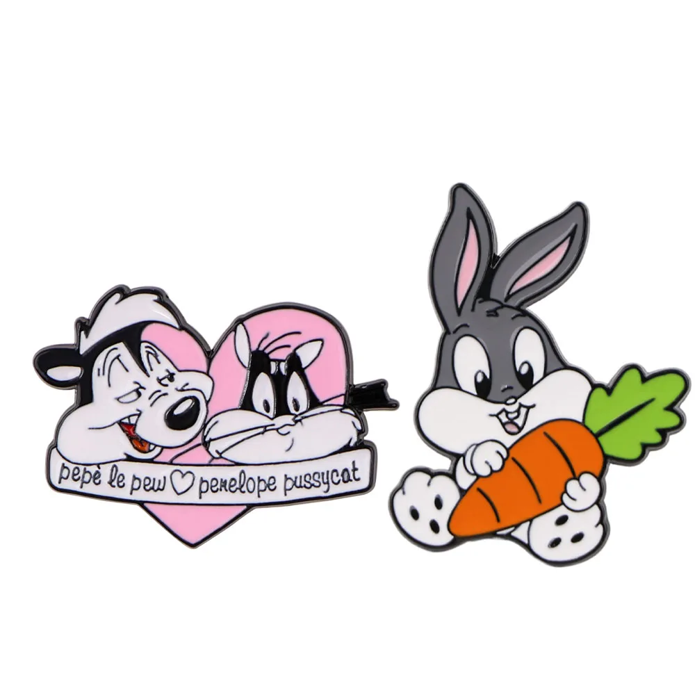 

Cartoon Rabbit Badges Lapel Pins for Backpacks Metal Enamel Pin Brooches for Women Fashion Jewelry Accessories Gifts