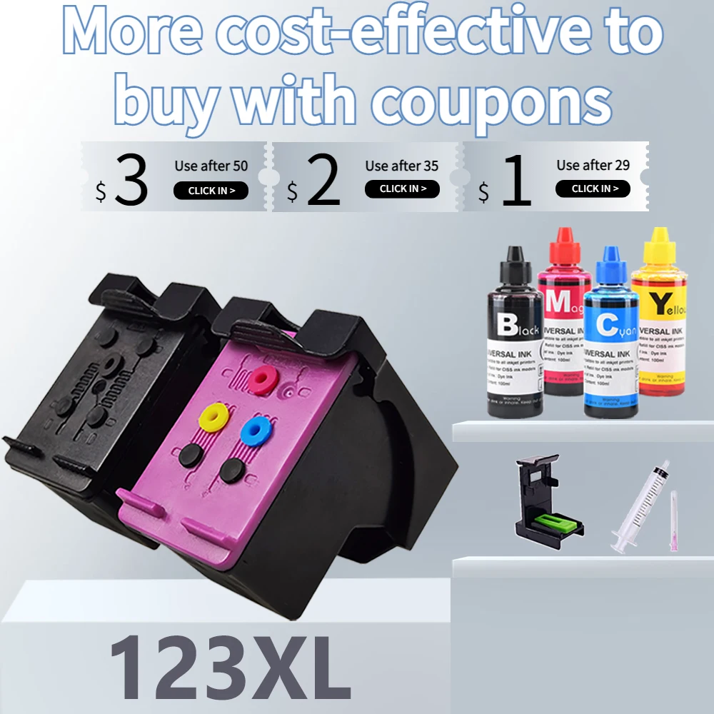 123XL Ink Cartridge Compatible HP 123 HP123 for HP Deskjet 2630 2620