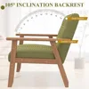 Accent Chairs Set of 2 with Side Table, Mid-Century Modern Leisure Chairs with Coffee Table, Retro Wood Armchair, Comfy 5