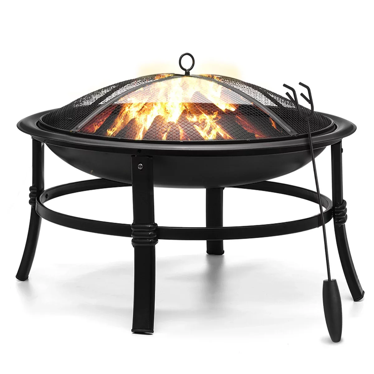 Portable Steel Wood Burning BBQ Grill Fire Pit Outdoor Camping Stove
