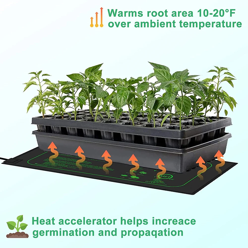 52x24CM Seedling Heating Mat Indoor Plants Germination Waterproof Heating Pad Propagation Clone Starter Warm Pad Mat EU Plug