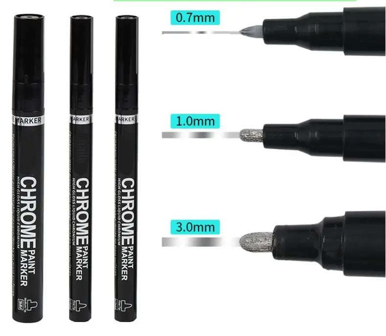 Haile Silver Mirror Marker Gold Liquid Pen Art Liquid Mirror DIY Resin Paint Mirror Chrome Metallic Craftwork Pen Accessories