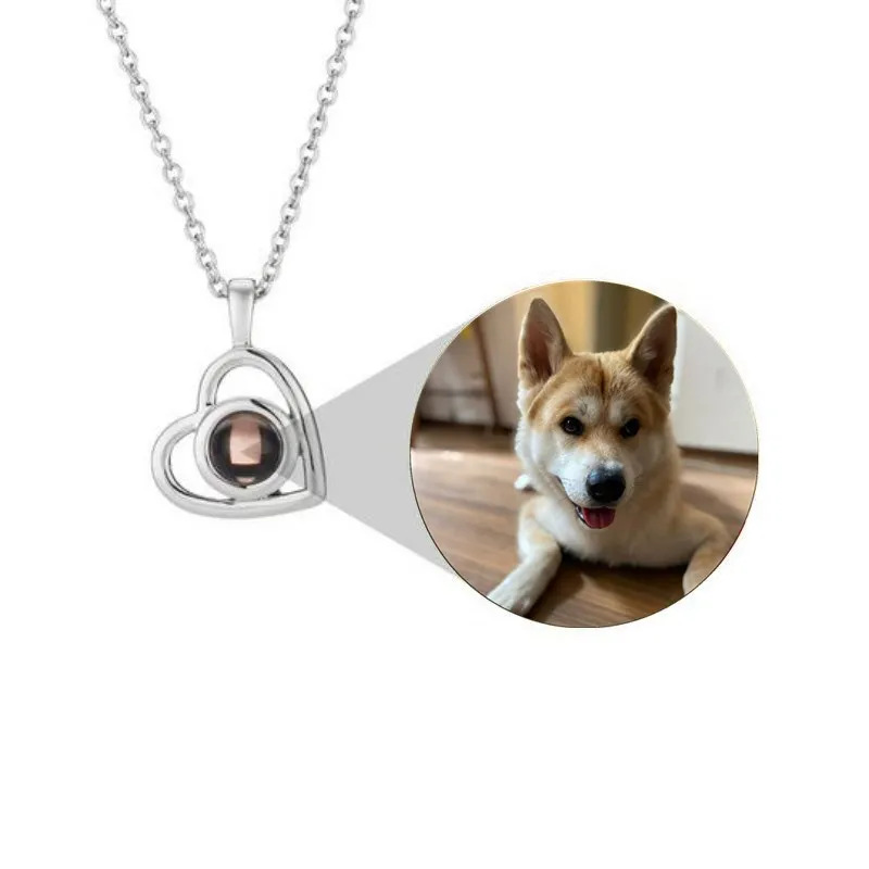 Custom Projection Photo Necklace Personalized Pet Photo Pendant,Projection Chain for Mom Memorial Mother's Day Jewelry Gifts 1pc
