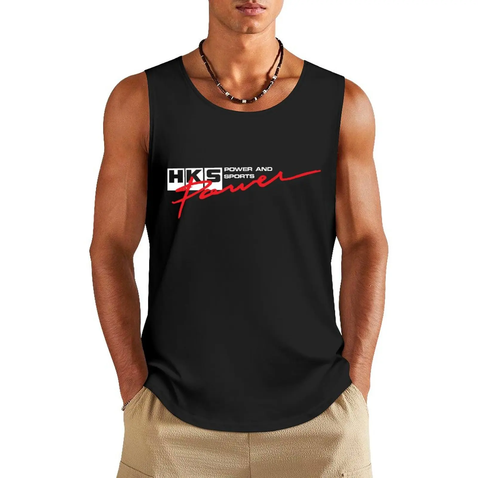 

HKS POWER Tank Top sexy clothes men sleeveless shirt man gym Vest for boy