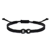 26 lettres initiales coeur Bracelets à la main réglable A-Z nom tressé Bracelets pour femmes hommes amitié bijoux