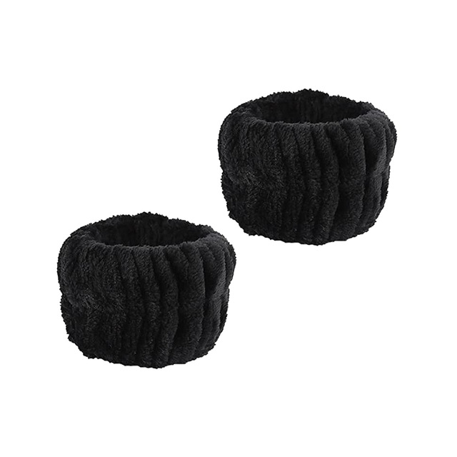 Makeup Headband Puffy Sponge Spa Head Bands for Women Girls Washing Face Skincare Yoga Facial Mask Sports Hairbands Headwear - A-Black