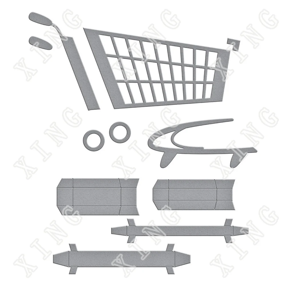Shopping Cart Metal Craft Cutting Dies Diy Scrapbook Paper Diary Decoration Card Handmade Embossing New Product for 2022