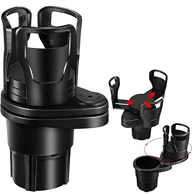 

2 In 1 Multifunctional Car Cup Holder Expander Adapter 360 Degree Rotating Water Car Multifunctional Dual Houder Car Organizer