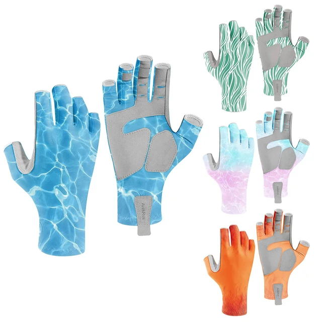 Aventik UPF 50+ Fishing Gloves Fingerless Anti-slip Women Gloves
