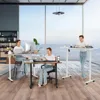 Electric Standing Desk with Wheels, 63'' x 24'' Standing Desk Adjustable Height with Charging Station, 2 USB Ports, 3 Outlets 2