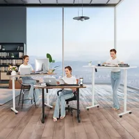 Electric Standing Desk with Wheels, 63'' x 24'' Standing Desk Adjustable Height with Charging Station, 2 USB Ports, 3 Outlets 2