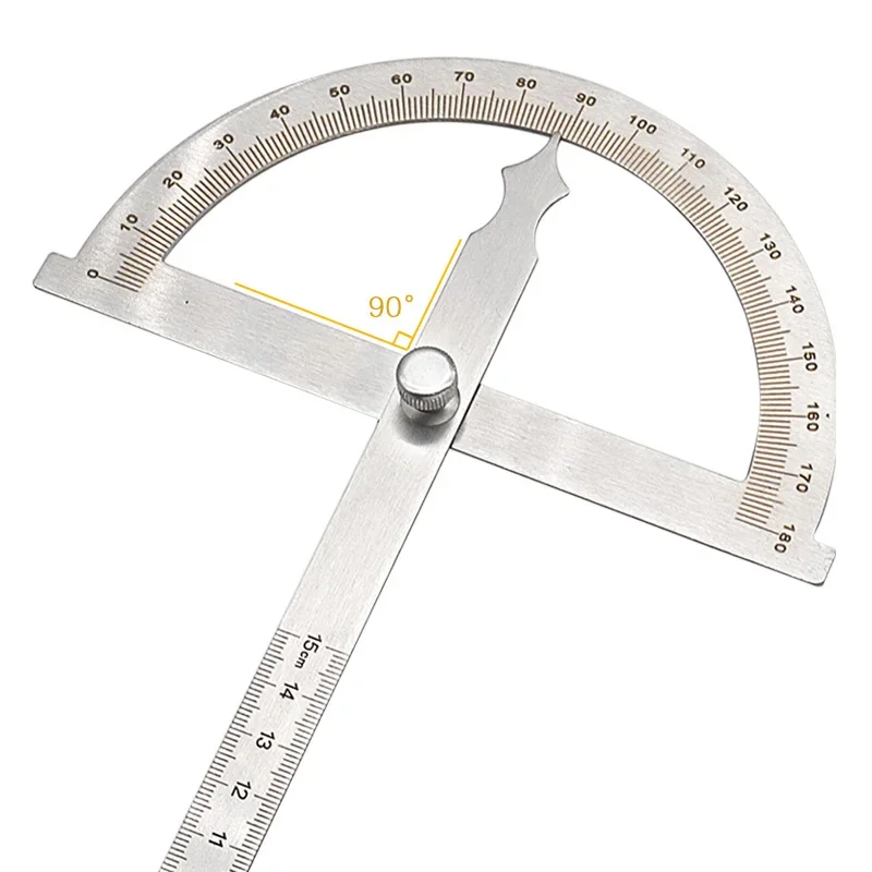 180 Degree Adjustable Protractor Stainless Steel Angle Gauge 0-100mm/14mm/15mm Round Head Caliper Measuring Ruler 4