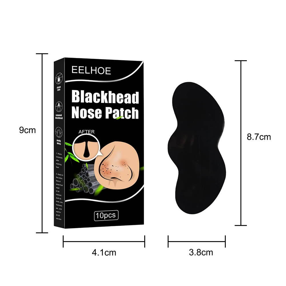 10pcs Unisex Blackhead Remove Mask Peel Nasal Strips Deep Cleansing Shrink Pore Nose Black dots Remove Stickers Skin Care Patch 6
