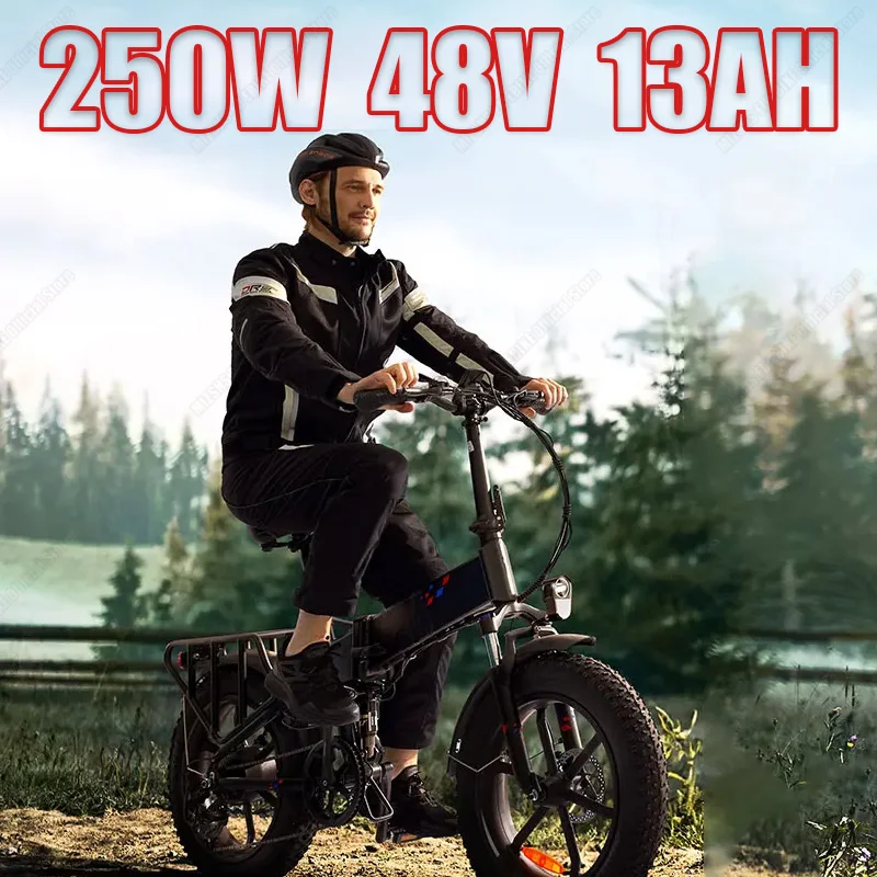 전기 자전거 엔진 X 250W 모터, 48V 13AH 리튬 배터리, 도시 여행, 20x4 인치 팻 타이어, 산악 접이식 전기 자전거