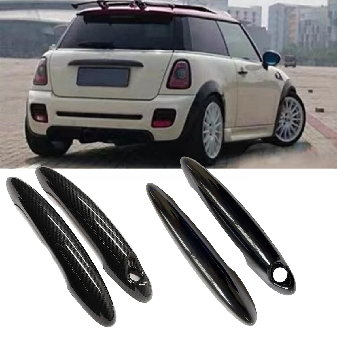 Exterior Door Handle Cover Sticker for MINI Cooper S JCW R50 R52 R53